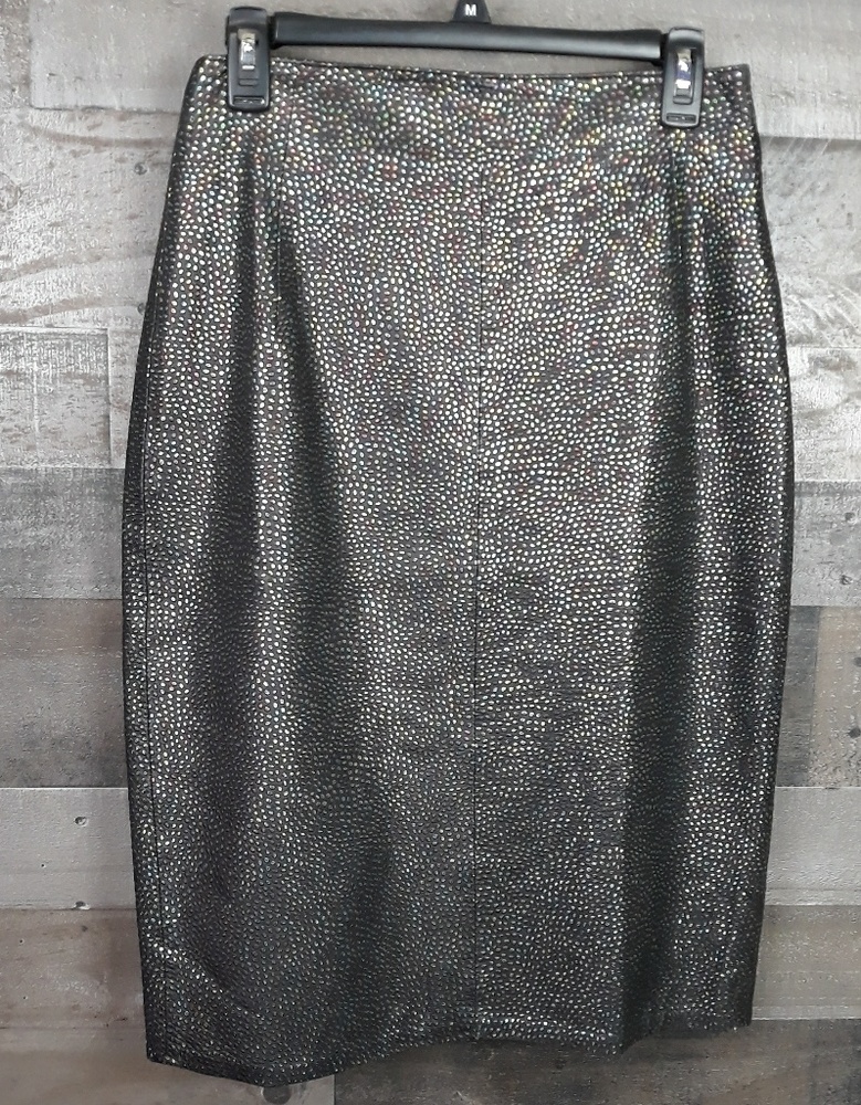 Rebecca Moses Leather Pencil Colorful Polka-Dot Skirt